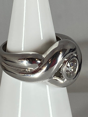 Bague 53 Bague en or blanc, diamant 58 Facettes AB49