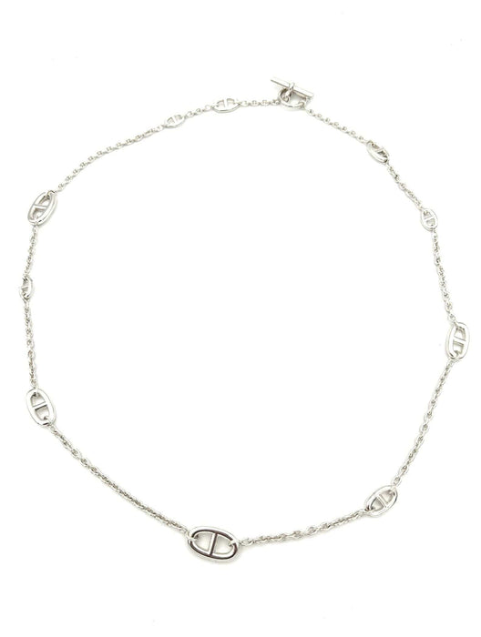 Collier HERMES. Collection "Farandole", sautoir argent 80cm 58 Facettes