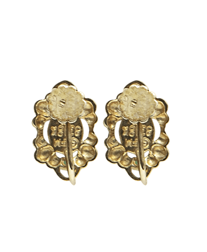 Boucles d'oreille puces Or jaune 18K Opale Émeraude