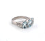 Bague 56 Bague en platine avec aigue-marine et diamants 58 Facettes