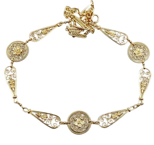 Collier Collier Art Nouveau or jaune motifs filigranés et fleuris (circa 1910) 58 Facettes A05217