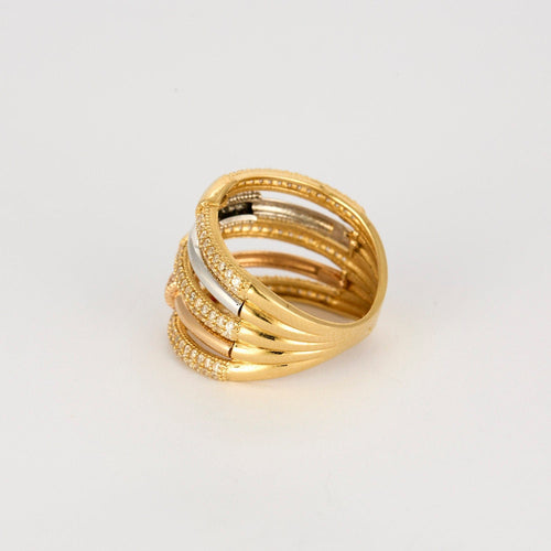 Bague 54 Bague trois ors et diamants 58 Facettes RL10