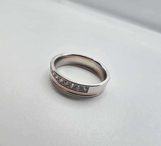 Bague 56 Bague Or Blanc Jaune / Rose sertie de diamants 58 Facettes 1-0000636/2