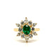 Bague Marguerite Or jaune - Emeraude et Diamants 58 Facettes 1.0000372/1