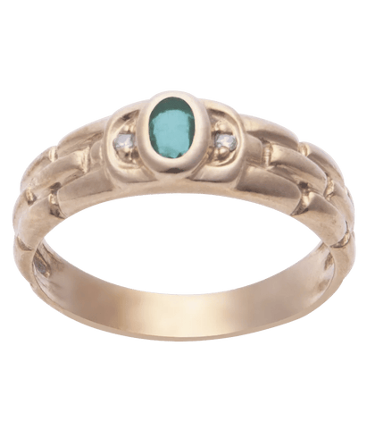 Bague 54 Bague jarretière Or jaune 18K Émeraude Diamant 58 Facettes BO200192/BRIQUEEMERAUDE