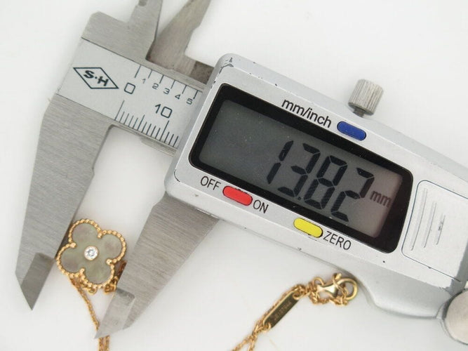 Collier collier van cleef & arples vintage alhambra nacre verte or rose 18k ed lim 58 Facettes 267151