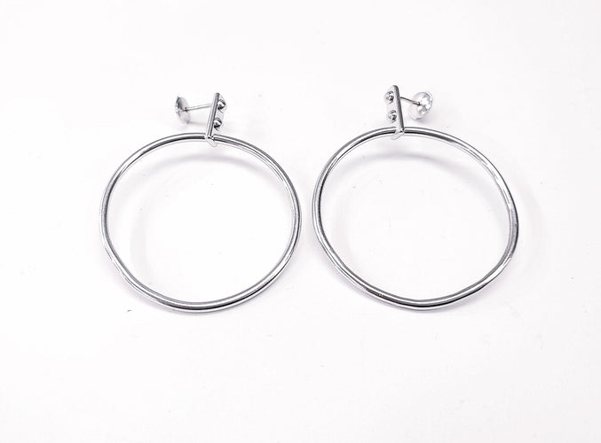 Boucles d'oreilles LOUIS VUITTON  - Créoles or blanc 58 Facettes creol.vuit.1449