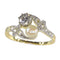 Vintage Belle Epoque diamant- og perle romantisk toi-et-moi forlovelsesring 