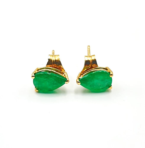 Boucles d'oreilles Puces d'oreilles Emeraude 58 Facettes