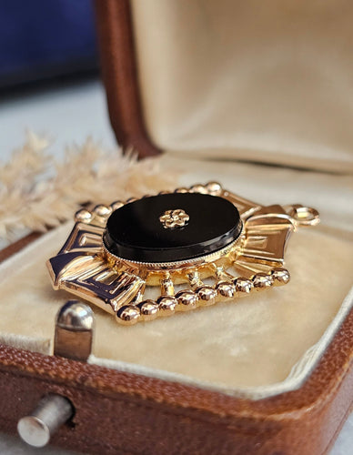 Pendentif Pendentif en or rose et onyx - Art Déco 58 Facettes 672