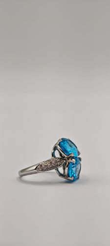 Bague 53 Bague Antonioni en or blanc et topaze 58 Facettes 21010248