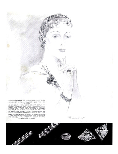 Bracelet Bracelet Vintage Boucheron, "Crémaillère", platine, diamants. 58 Facettes 34542