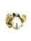 Bague 57 GILBERT ALBERT. Bague or jaune 18K, perle et diamant 58 Facettes