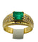 Bague 59 Bague en or jaune avec une émeraude centrale et des diamants. 58 Facettes 50251