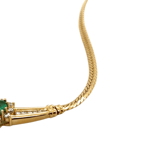 Collier Collier en or jaune Emeraude et Diamants 58 Facettes 3018/20