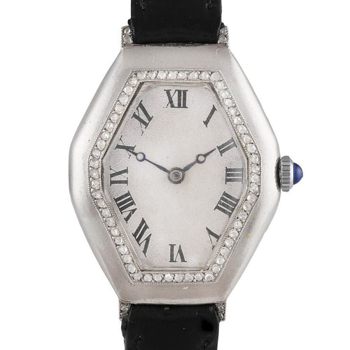 Ferdinand Verger Freres - Platinum Tonneau Art Déco Art Nouveau Watch 58 Facettes