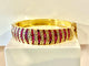 Bracelet Bracelet jonc en or jaune 18 carats, rubis et diamants 58 Facettes AB608