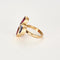 Bague 53 Bague or jaune 18kt rubis saphirs 58 Facettes
