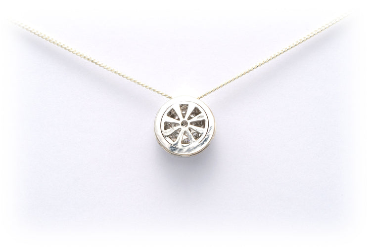 Pendentif Pendentif contemporain en or blanc serti de diamants 58 Facettes 21053