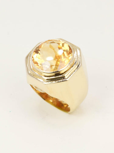 Bague 53 FRED Bague chevaliere or jaune citrine 7 carats 58 Facettes 1216.2
