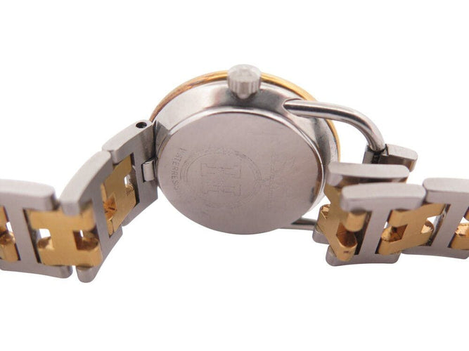 Montre vintage montre HERMES arceau 25 mm acier et plaque or quartz  plated 58 Facettes 268618