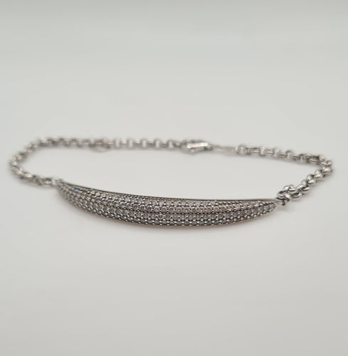 Bracelet Bracelet or blanc serti zircons 58 Facettes