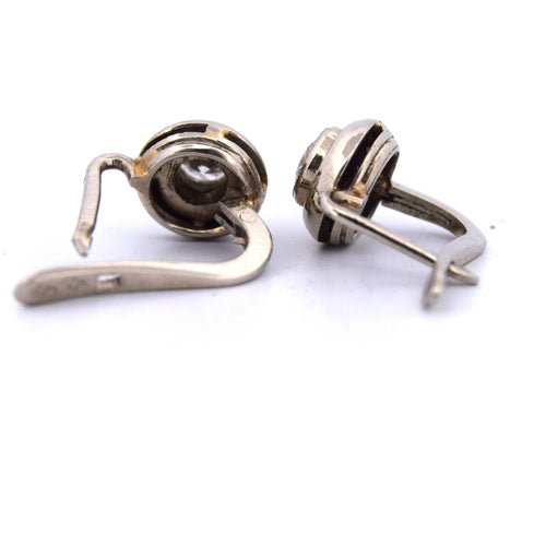 Boucles d'oreilles Boucles d'oreilles antiques en diamant - Or blanc 58 Facettes