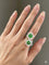 Bague 55 Bague or jaune, Fleur de Cristal de roche sablé, Jade et Diamants 58 Facettes