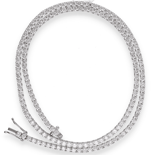 Collier Collier Tennis en or gris 18K - 10,03 Cts de diamants G-VS - 43 cm 58 Facettes FB09718