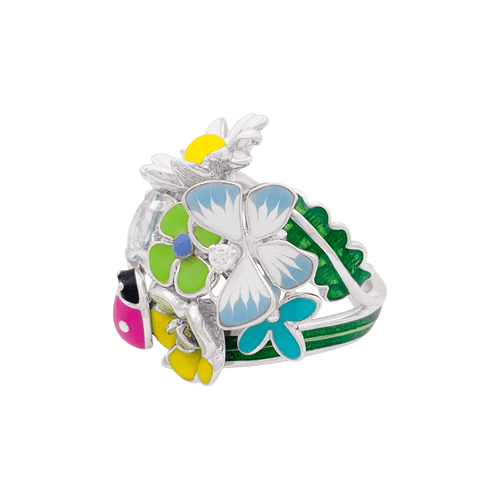 Bague 50 Bague Dior, "Diorette", or blanc, émail, aigue-marine et diamant. 58 Facettes 34642