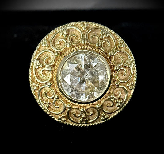 Bague 52.5 Bague or jaune, diamant de 3,50 carats 58 Facettes