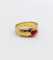 Bague jonc vintage Art Déco or jaune, cabochon de rubis 58 Facettes A06209