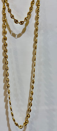 Collier Chaîne maille grain de café en or 18 carats 58 Facettes