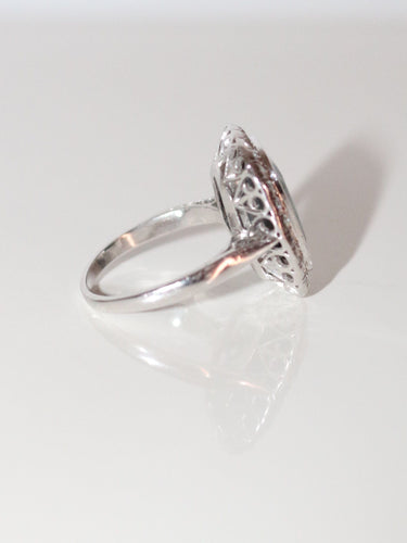 Bague 53 Bague Art Déco Saphir Diamants Platine 58 Facettes 565