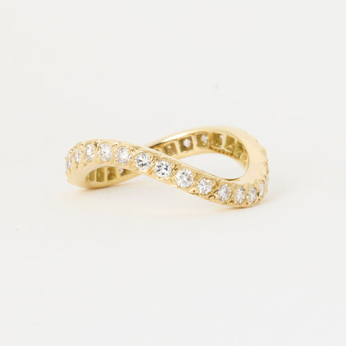 Bague ALLIANCE DIAMANTS VAGUE EN OR JAUNE 18K 58 Facettes 0