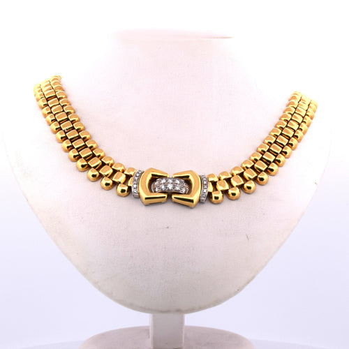 Collier Collier en or jaune des années 1940 avec diamants 58 Facettes