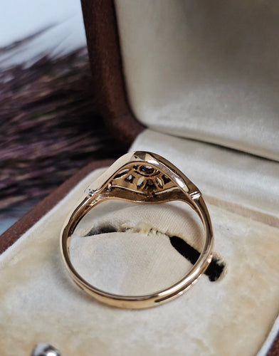 Bague 56 Bague ancienne or bicolore et diamants 58 Facettes 645