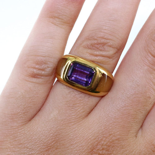 Bague Bague Or jaune Améthyste 58 Facettes