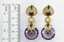 Boucles d'oreilles Boucles d'oreilles vintage en or jaune avec améthyste, onyx, rubis et diamants 58 Facettes 3294