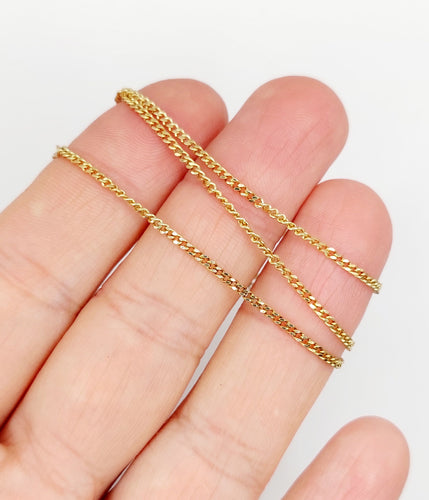 Kæde - Vintage gourmetkæde i 18k guld 44 cm 