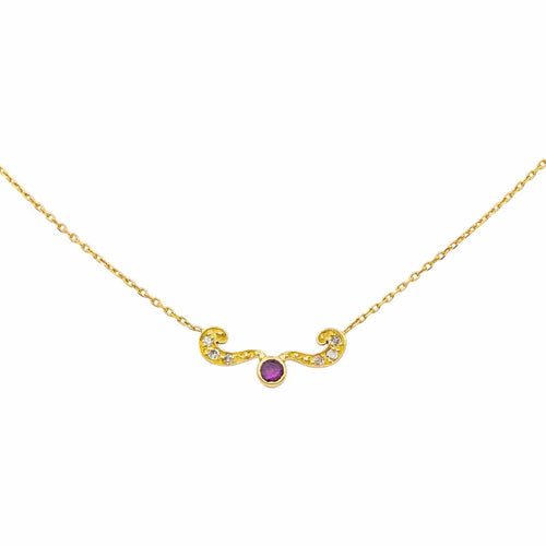 Collier Collier Or jaune Rubis, Diamant 58 Facettes 4815596CN