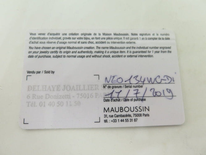 Collier collier MAUBOUSSIN valentin for you or blanc 18k diamants 0.1cts 58 Facettes 268087