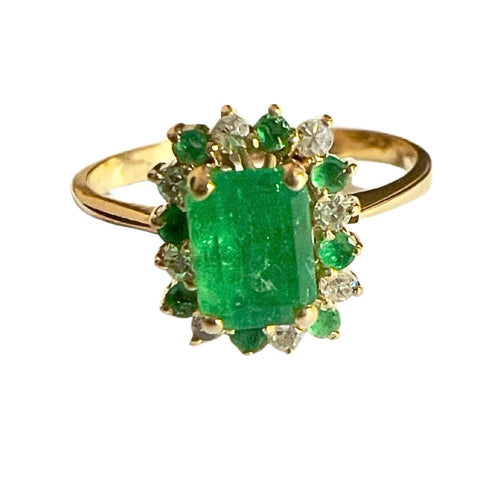 Bague 55 Bague design contemporain du XXe siècle en or jaune avec émeraude 58 Facettes Q377B