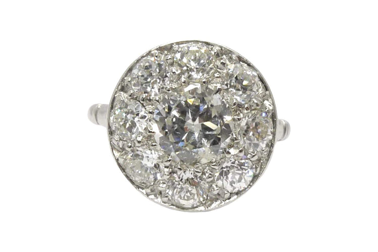 Bague 49 Bague marguerite platine et diamants 58 Facettes 0032101