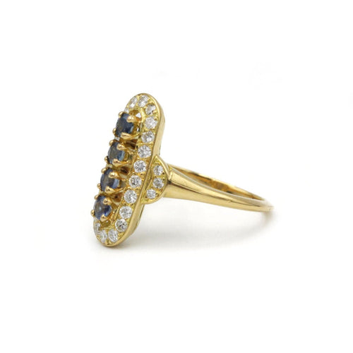 Bague 50 Bague - Or jaune diamants et saphirs 58 Facettes 1035