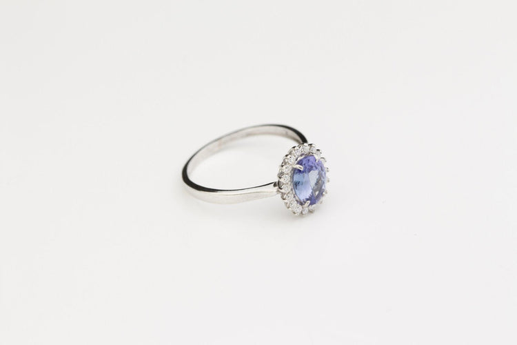 Bague 56 Bague Tanzanite Diamants 58 Facettes