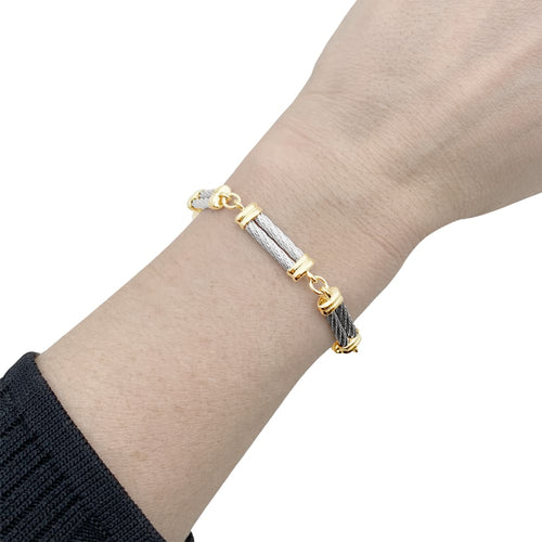 Bracelet Bracelet Fred, "Force 10", en or jaune, acier. 58 Facettes 35198