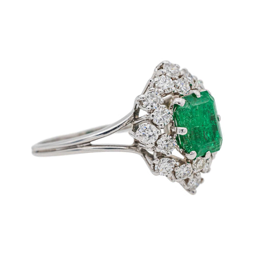 Bague 60 Bague Pompadour Or blanc Emeraude, Diamant 58 Facettes 3841380RV