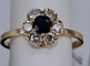 Bague 53.5 Bague fleur vintage en saphir bleu et diamant 58 Facettes BA 122