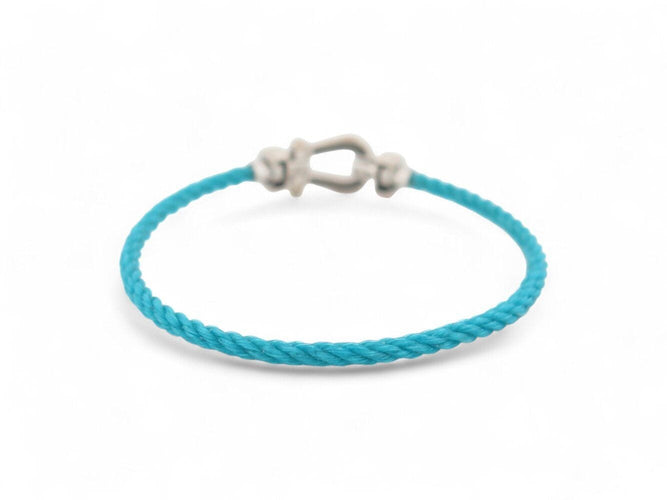 Bracelet bracelet FRED force 10 moyen 0b0077 t15 or blanc 18k 34 diamants 2 cables 58 Facettes 269620